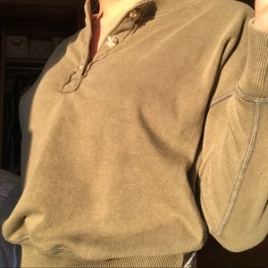 American Eagle Green Crop Pullover